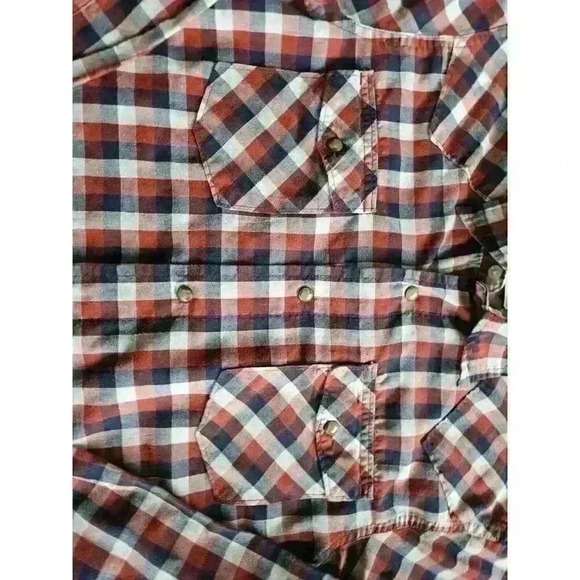 Wrangler Plaid Pearl Snap Button Down Men's Size Medium - Picture 8 of 12